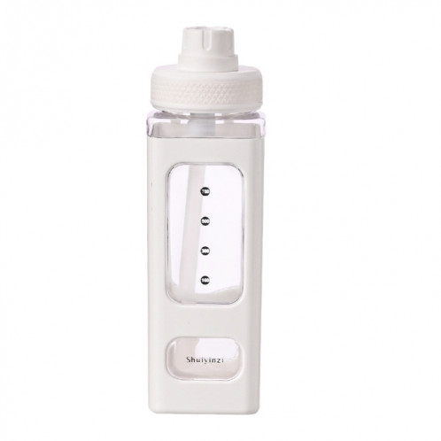 2 PCS Coupe d'eau en plastique carrée avec des bouilloires portables de sport de grande capacité de sport à grande capacité, couleur: 900 ml (blanc) SH1204953-07