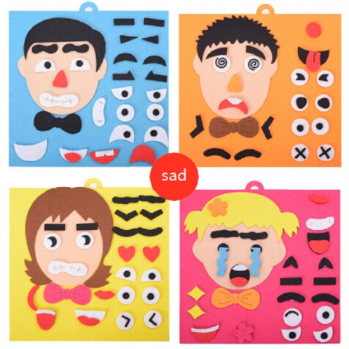 DIY Emotion Puzzle Jouets Creative Non-tissé Expression Faciale Autocollants Enfants Jouets éducatifs d'apprentissage (papa) SH101C493-09