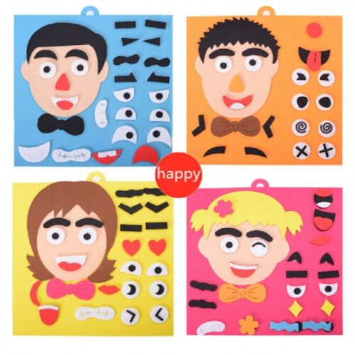 DIY Emotion Puzzle Jouets Creative Non-tissé Expression Faciale Autocollants Enfants Jouets éducatifs d'apprentissage (papa) SH101C493-09