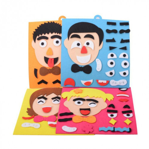 DIY Emotion Puzzle Toys Creative Non-tissé Expression Faciale Autocollants Enfants Jouets éducatifs d'apprentissage (maman) SH101D100-09
