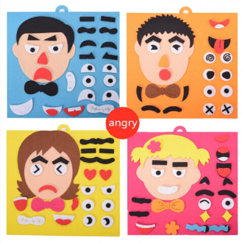 DIY Emotion Puzzle Toys Creative Non-tissé Expression Faciale Autocollants Enfants Jouets éducatifs d'apprentissage (maman) SH101D100-09