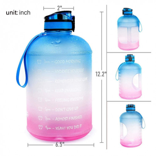 TT-T585 1 gallon / 3,78L bouilloire de sport grande capacité gradient couleur plastique bouteille d'espace, couleur: rose vert SH78011184-07