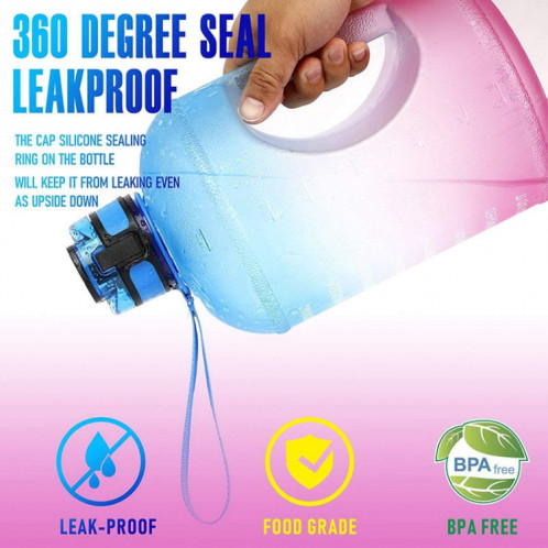 TT-T585 1 gallon / 3.78L bouilloire de sport grande capacité couleur gradient plastique bouteille d'espace, couleur: transparent SH78061872-07