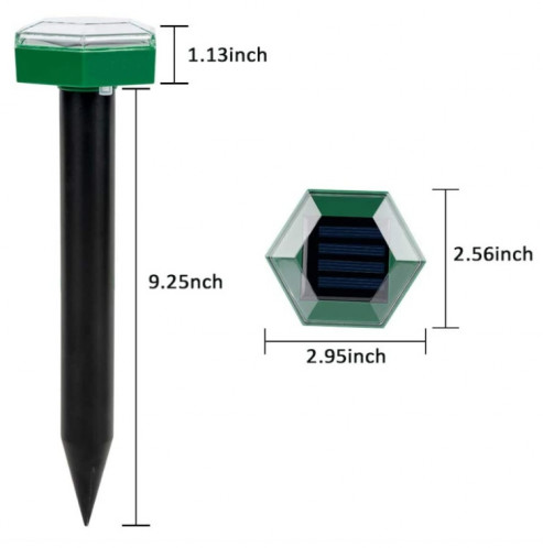 République de taupe ultrasonique solaire hexagonale extérieure insérée dans le répulsif d'animaux en plein air (vert) SH001A906-07