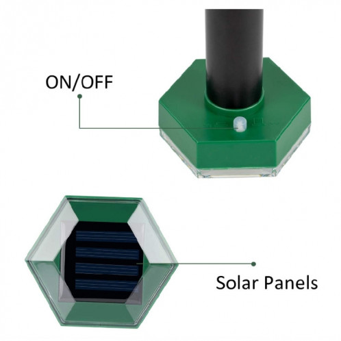 République de taupe ultrasonique solaire hexagonale extérieure insérée dans le répulsif d'animaux en plein air (vert) SH001A906-07