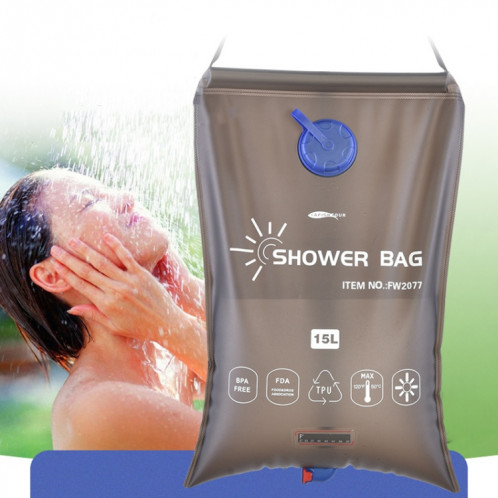 AFISHTOUR FW2077 15L sac de douche solaire sac de bain de soleil (noir) SH901A554-05