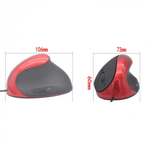 JSY-05 6 Touches Wired Vertical Souris Ergonomie Souris Optique Brace (Rouge) SH001B991-07