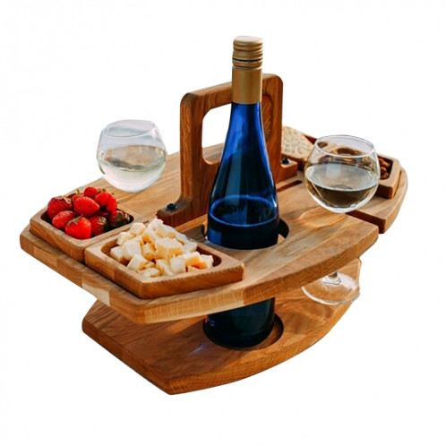 Porte-vins de vin de pique-nique portable Table à vin détachable (couleur de bois) SH701A942-06