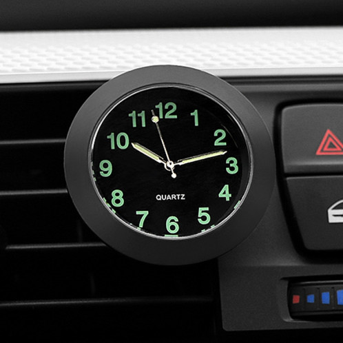 Horloge de voiture Night Light Horloge électronique Décoration de voiture à quartz (bordure noire) SH901B69-07