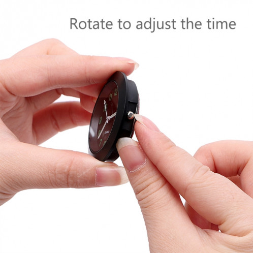 Horloge de voiture Night Light Horloge électronique Décoration de voiture à quartz (bordure noire) SH901B69-07