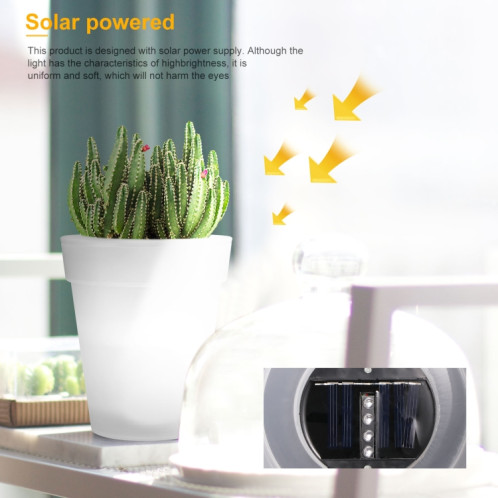 Led Solar Flower Pot Pot Jardin léger Pot de fleur lumineux Clair légère pelouse lumière Décoration de Noël (lumière blanche) SH901A1272-07