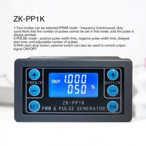 Générateur de signal PWM ZK-PP1K PWM 1HZ-150KHZ PWM Générateur d'onde carrée réglable de fréquence p. SH9355623-06