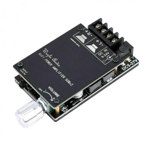 ZK-502C HIFI sans fil Bluetooth 5.0 TPA3116 TPA3116 Board d'amplificateur audio numérique 50W x 2 amplificateur stéréo amplificateur avec coquille SH1101792-06
