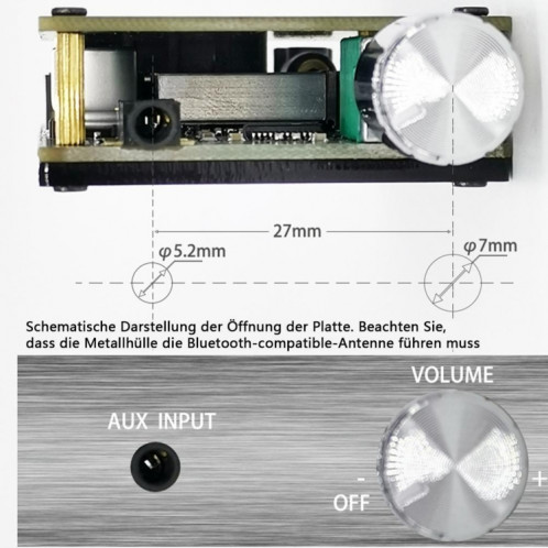 ZK-502C HIFI sans fil Bluetooth 5.0 TPA3116 TPA3116 Board d'amplificateur audio numérique 50W x 2 amplificateur stéréo amplificateur avec coquille SH1101792-06