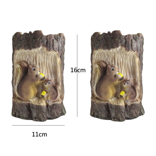 Solar Squirrel Tree Stump de Noël Décoration de Noël Jardin de vacances Ambiance de vacances en plein air Paysage Lumière (lumière chaude) SH801A1216-07