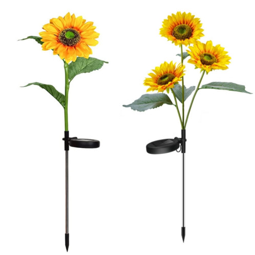 Solar Sunflower Décoration Lumière LED Garden Light Paysage Lumière de paysage, Spécifications: Trois têtes SH95021275-07