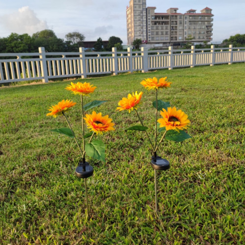 Solar Sunflower Décoration Lumière LED Garden Light Paysage Lumière de paysage, Spécifications: Trois têtes SH95021275-07