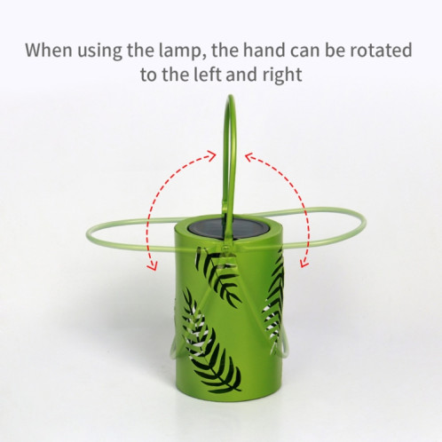 L3337 Solar Lawn Light Outdoor Etanchemin de jardin décoration de jardin creux de fer lanterne (vert) SH201A650-07