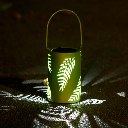 L3337 Solar Lawn Light Outdoor Etanchemin de jardin décoration de jardin creux de fer lanterne (vert) SH201A650-07