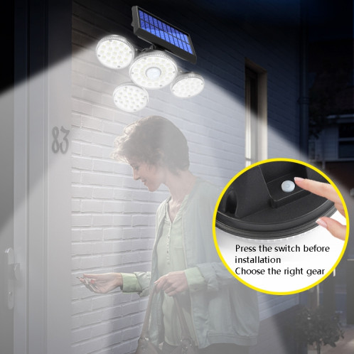 TG-TY051 4-HEAD ROBILLE SOLAIRE MUR LECTEUR CAPTEUR DE BORD DE JARDON EXTÉRIEUR CORRIDOR EMPANCHÉRICE École de jardin Éclairage Street Light, Spécification: 141 LED SH16051174-07