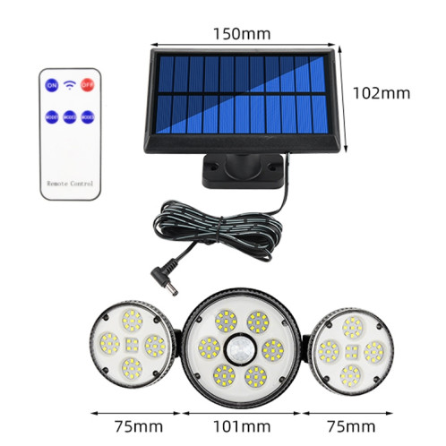 134 LED Solar Split Type Courtyard Lampe de couloir à l'imperméable extérieur Jardin Human Sensing Sensing Street Light SH3301560-07