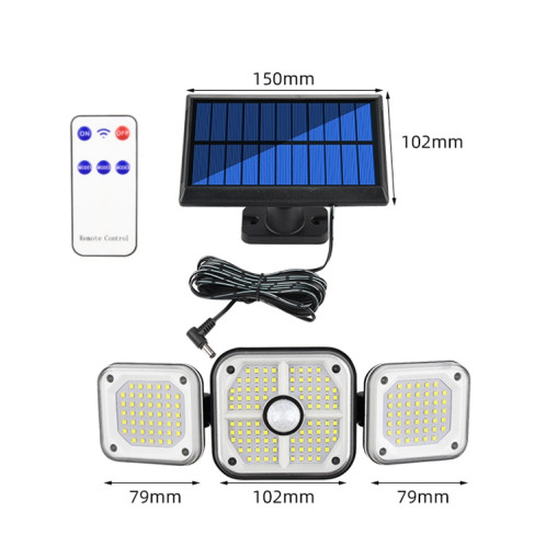 186 LED Solar Split Type Courtyard Lampe de couloir à l'étanchéité extérieur Jardin Human Sensing Sensing Street Light SH3303507-07