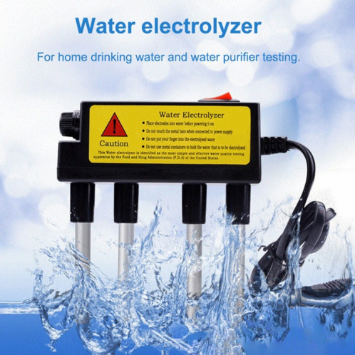 2 PCS Ménage Electrolyszer Test Électrolyse Outils d'eau Pureté de pureté de la pureté de pH PH Testeur de la qualité de l'eau (Plug UE) SH701A1470-06