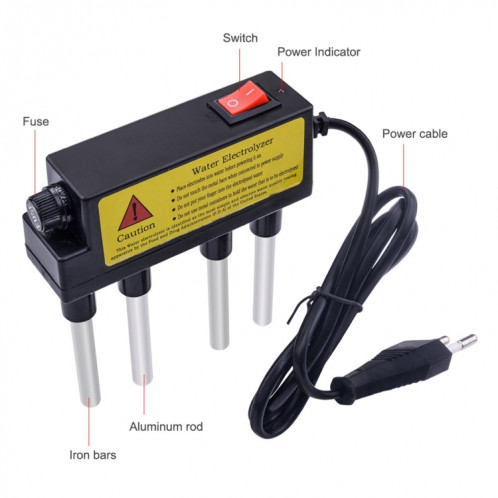 2 PCS Ménage Electrolyszer Test Électrolyse Outils d'eau Pureté de pureté de la pureté de pH PH Testeur de la qualité de l'eau (Plug UE) SH701A1470-06