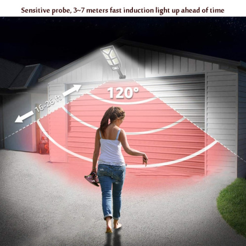 TG-TY100 196 LED Solaire Human Outdoor Body Induction Mur de Jardin Clôture Vence Street Light SH0201671-07
