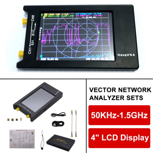 Nanovna-H4 4 pouces Ecran LCD à écran LCD 50KHz-1.5GHz VNA HF VHF UHF Vecteur de vecteur UV Analyseur SH95441842-05