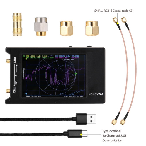 Nanovna-H4 4 pouces Ecran LCD à écran LCD 50KHz-1.5GHz VNA HF VHF UHF Vecteur de vecteur UV Analyseur SH95441842-05