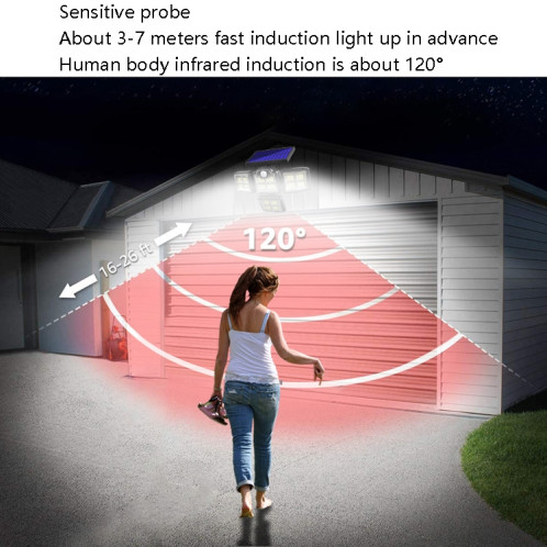 TG-TY085 Feuille murale rotative Solar à 4 têtes avec contrôle à distance Sensation de corps en plein air Lampe de jardin imperméable, style: 198 COB intégré SH3003978-07
