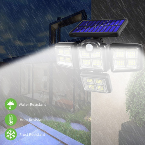 TG-TY085 Feuille murale rotative à 4 tête solaire avec contrôle de télécommande Sensation de corps en plein air Lampe de jardin imperméable, style: 192 cob séparé SH300877-07