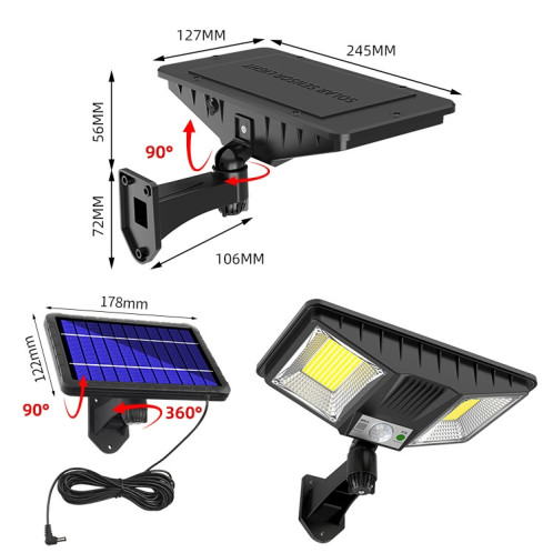 TG-TY081 LED Mur de mur solaire Sensation de corps Sensation de la cour étanche de plein air avec télécommande, style: 160 LED Splitable SH5106927-07