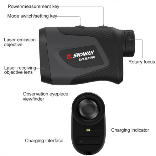 SnDway Telescope Golf RangeFinder Handheld Angle d'angle d'altitude extérieur, modèle: SW-M700 700m SS8302672-013