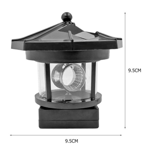 Lighthouse rotatif en plein air imperméable à l'étanche de la décoration de jardin d'induction de la décoration de jardin (noir) SH901B834-06