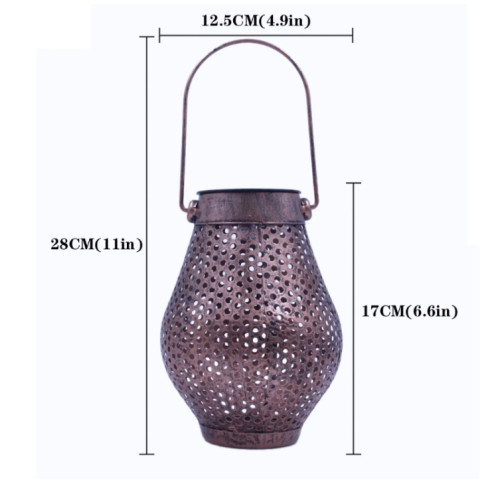 Lanterne creuse portable solaire de fer forgé de cour en plein air (argent) SH201A805-06