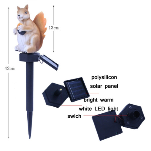 Led Solar Squirrel Squirrel Light Jardin Extérieur Décoration Paysage Lumière (lumière blanche chaude) SH501A1415-05