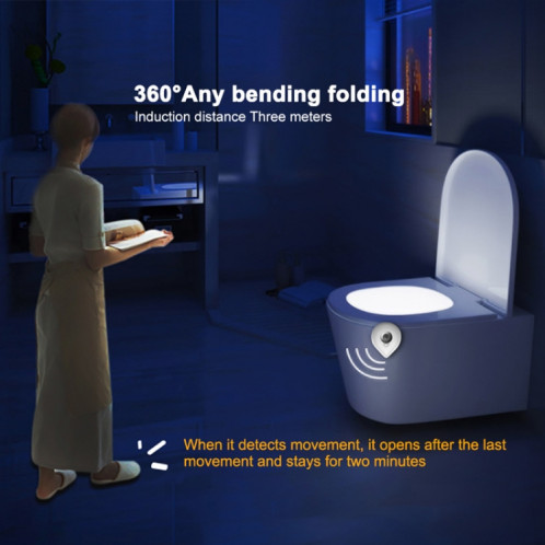 1705 Toilette Lumière Human Organe Induction Night Light Light Toilet Toilette Lumière de nuit (8 Couleur) SH701A463-07