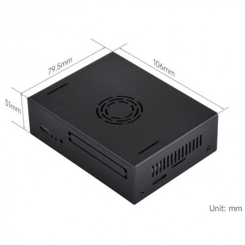 Boîtier métallique Waveshare 25311 pour carte VisionFive2, avec ventilateur de refroidissement SW6853304-013