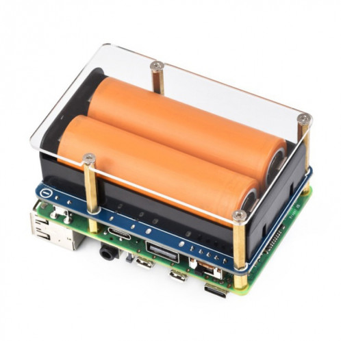 Waveshare 25567 pour Raspberry Pi UPS HAT (D), connecteur Pogo Pins, sans batterie SW6859533-014