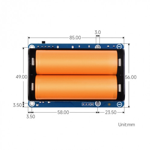 Waveshare 25567 pour Raspberry Pi UPS HAT (D), connecteur Pogo Pins, sans batterie SW6859533-014