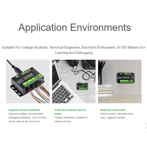 Waveshare 25411 Convertisseur USB 3,3/5 V vers UART/I2C/SPI/JTAG, prend en charge plusieurs interfaces SW68601195-010