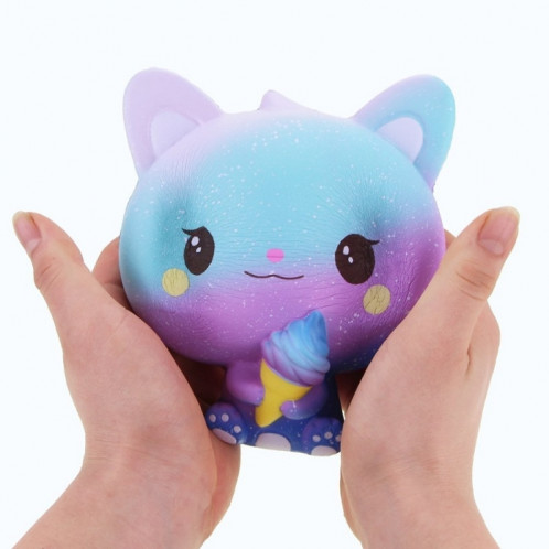 3 PCS crème glacée chat mignon doux squeeze jouet parfumé cadeau pour enfant taille: 11 * 7 * 8 cm (ciel étoilé violet) SH801A1199-08