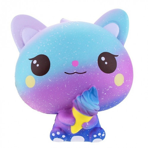 3 PCS crème glacée chat mignon doux squeeze jouet parfumé cadeau pour enfant taille: 11 * 7 * 8 cm (ciel étoilé violet) SH801A1199-08