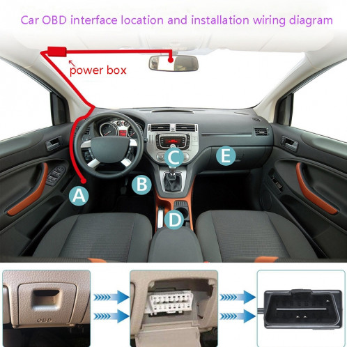 Chargeur de voiture H508 OBD Cordon d'alimentation de l'enregistreur de conduite 12 / 24V à 5V avec commutateur Ligne de protection basse pression, Spécification: Micro gauche COUBOW SH38051754-08