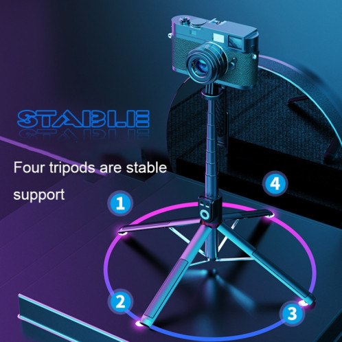 Support en direct pour bâtons de selfie Bluetooth pliables rotatifs à 360 degrés, spécification : P220 TK (double clip) SH4701253-07