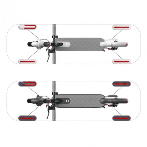 2 PCS Couverture décorative à quatre voies de roue de scooter électrique avec des bandes réfléchissantes pour Xiaomi Mijia 1S / Pro (blanc) SH701B1836-05