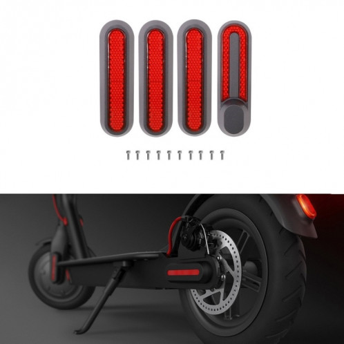 Couverture décorative à quatre voies de roue de scooter à quatre voies avec bandes réfléchissantes et vis pour Xiaomi Mijia 1S / Pro 2 (rouge) SH401A48-06