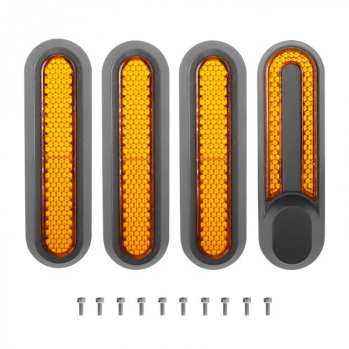 Couverture décorative à quatre voies de roue de scooter électrique avec bandes réfléchissantes et vis pour Xiaomi Mijia 1S / PRO 2 (jaune) SH401B559-06